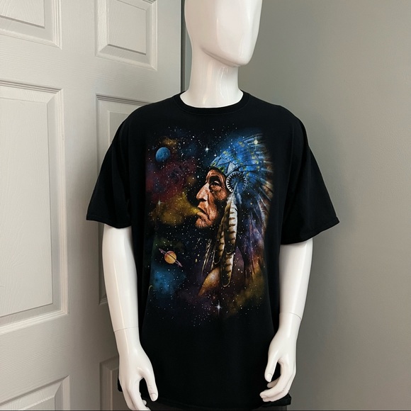 Fruit of the Loom Other - Fruit of the Loom Honduras Y2K Native American Chief Galaxy Space Size XXL